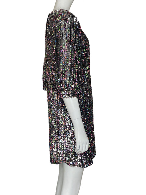 Vestido Zara Lentejuelas Negro - Talla M