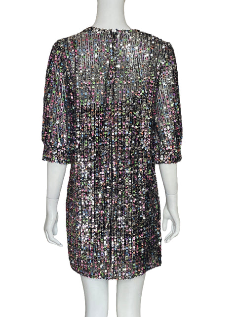Vestido Zara Lentejuelas Negro - Talla M