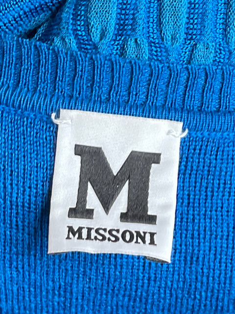 Sueter Missoni De Punto Manga Larga Azul-Talla S