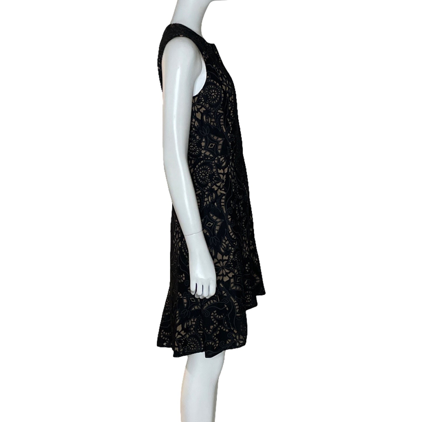 Vestido BCBG Asimetrico EncajeNegro-Talla 02