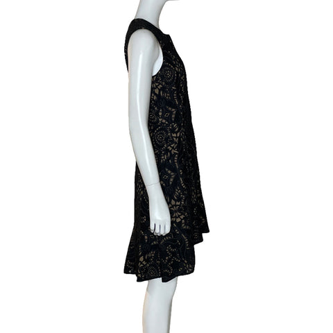 Vestido BCBG Asimetrico EncajeNegro-Talla 02