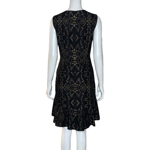 Vestido BCBG Asimetrico EncajeNegro-Talla 02