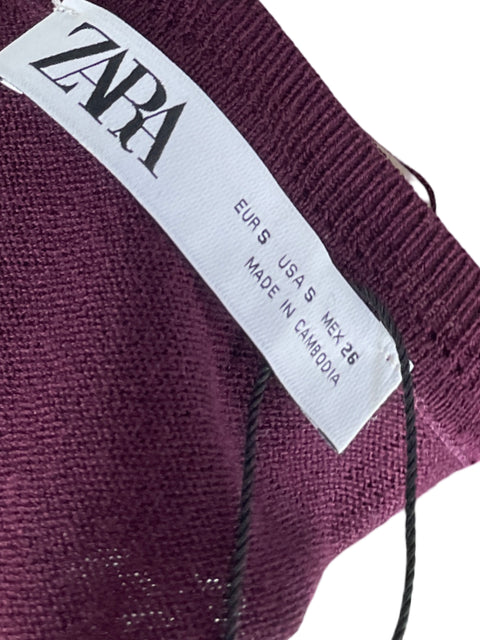 Sweater Zara Basico Rojo Vino - Talla S