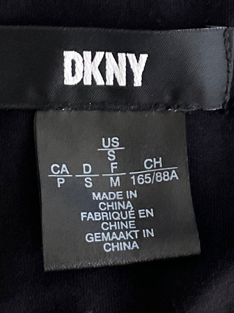 Top DKNY Mesh Drapeado Negro-Talla S