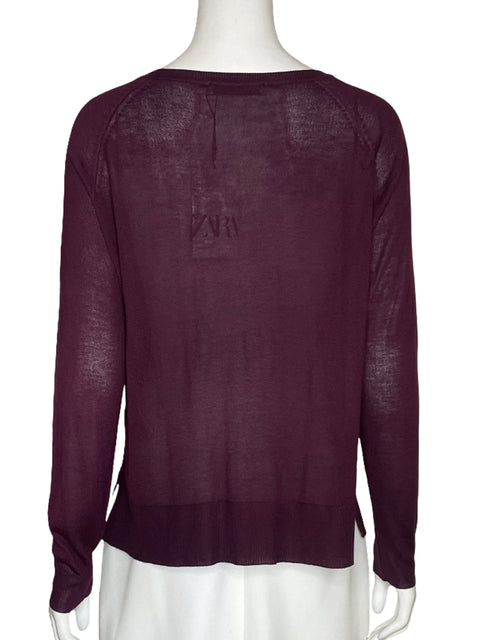 Sweater Zara Basico Rojo Vino - Talla S