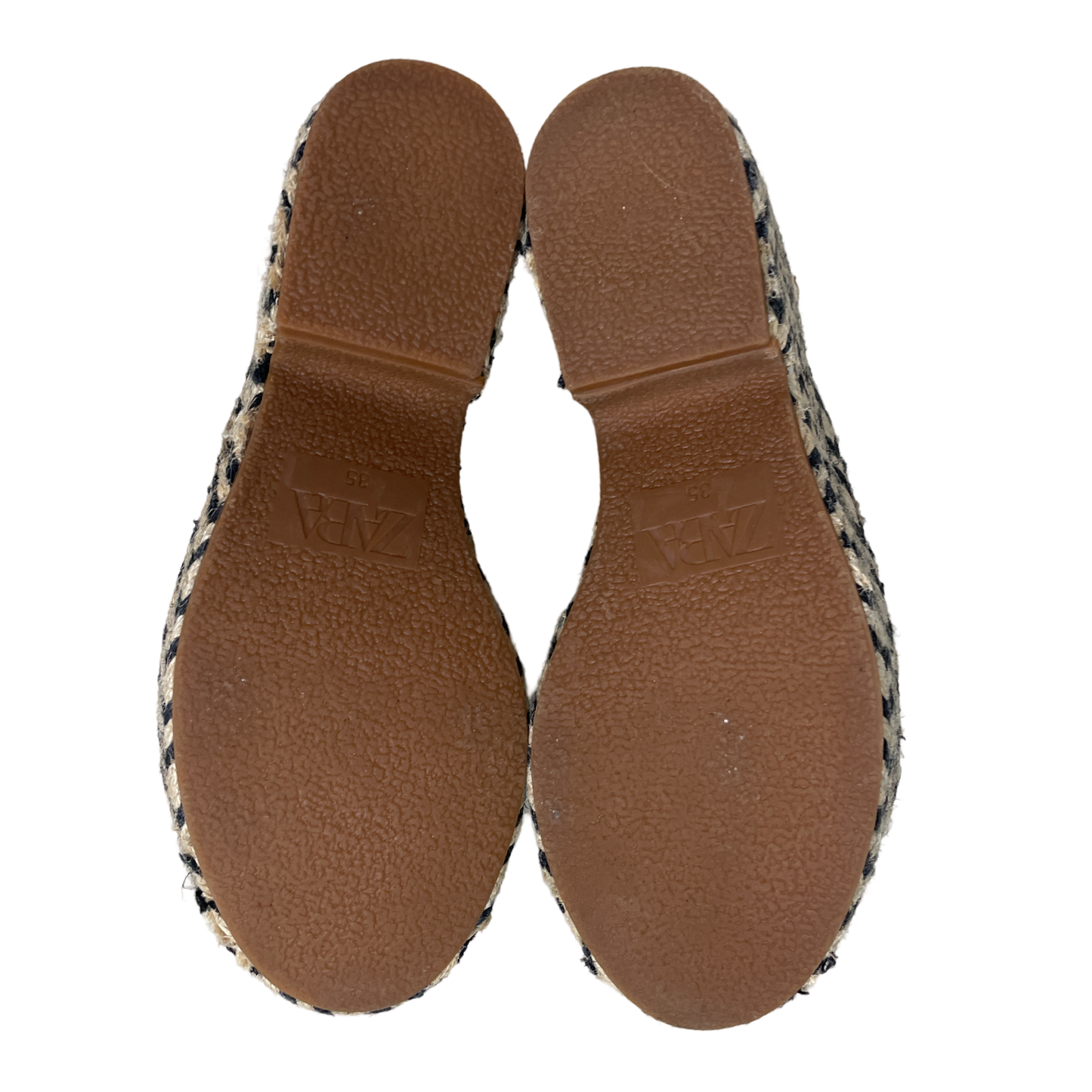 Sandalias ZARA De Yute Líneas Plataforma Beige - Talla 35