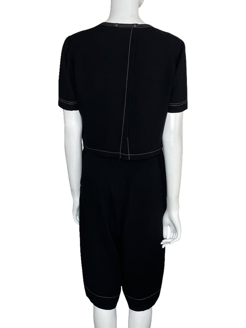 Romper BCBG Fluido Manga Corta Negro-Talla M