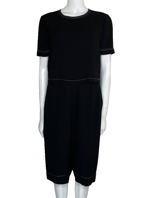 Romper BCBG Fluido Manga Corta Negro-Talla M