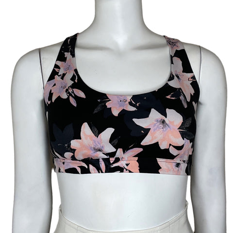 Top Victoria's Secret Floral Deportivo Negro-Talla M
