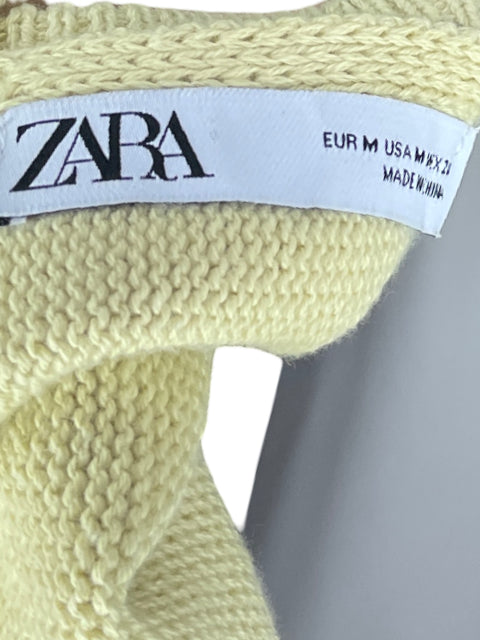 Blusa Zara Perlas Sin Mangas Beige - Talla M