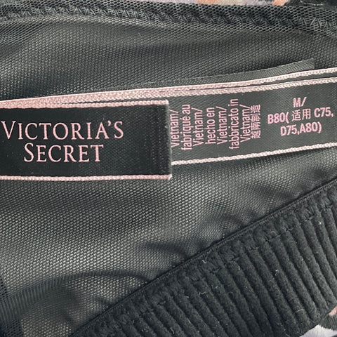 Top Victoria's Secret Floral Deportivo Negro-Talla M