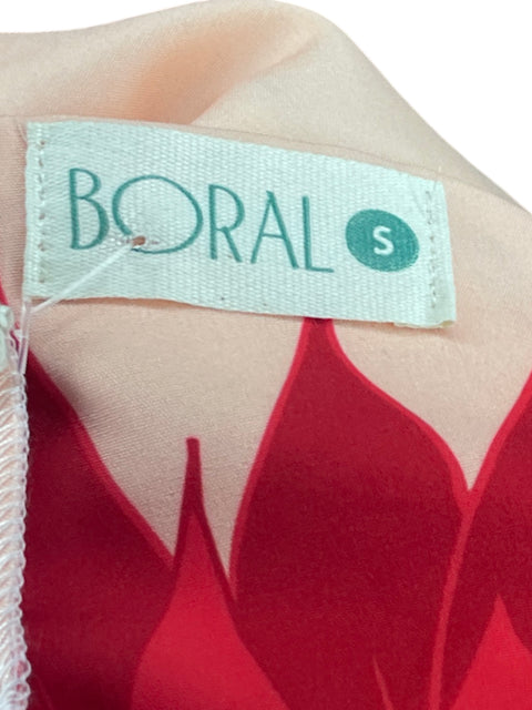 Vestido Boral Hojas Halter Rosado-Talla S