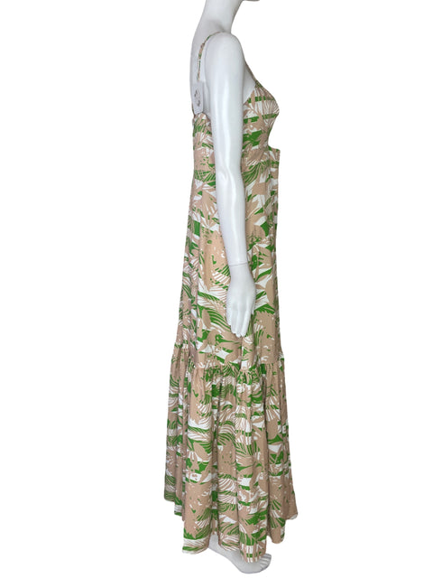 Vestido Pink Culture Hojas Tiras Beige-Talla M