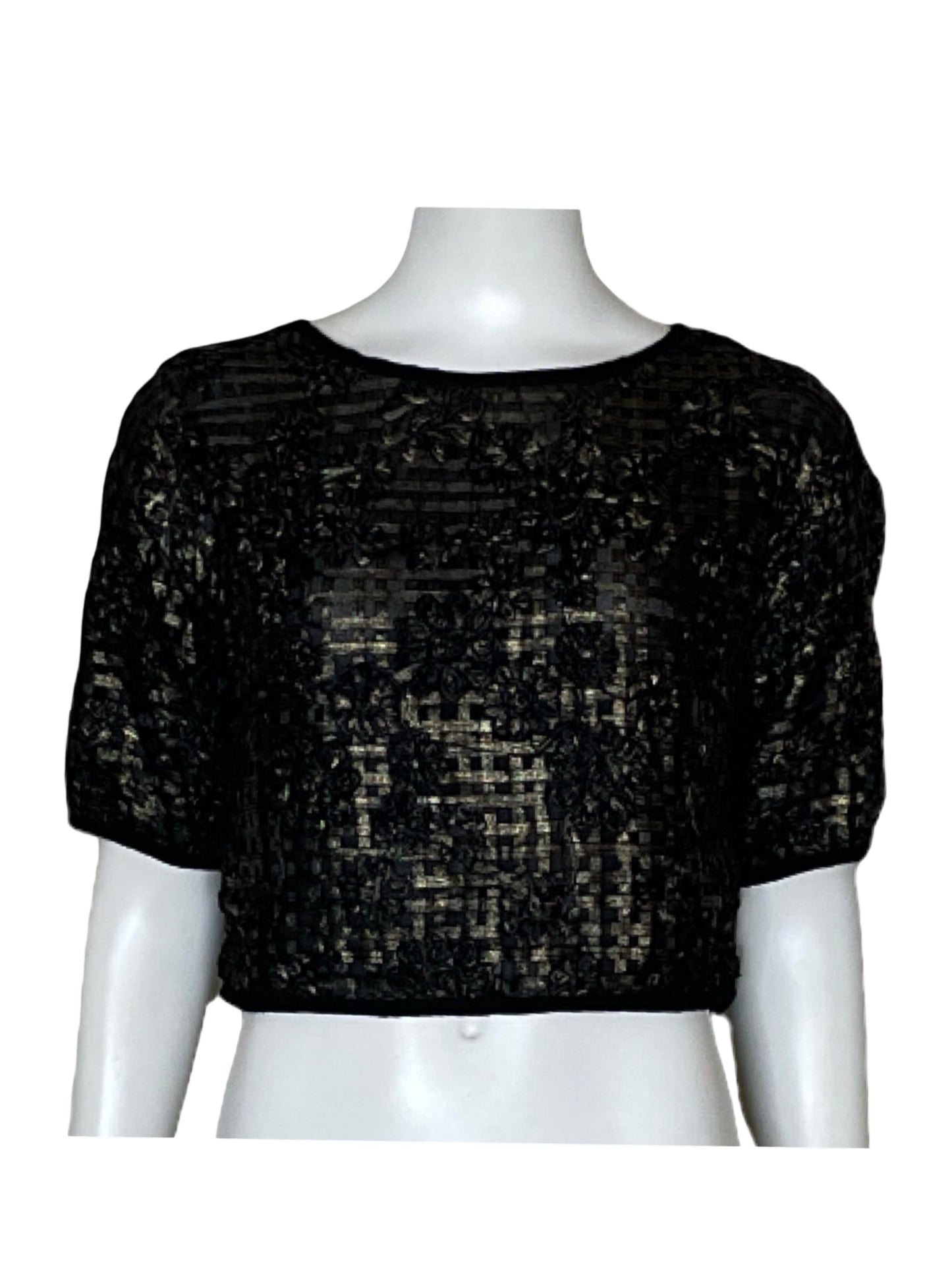 Blusa TOV Cinta Bordado Metalizado Dorado-Talla 40