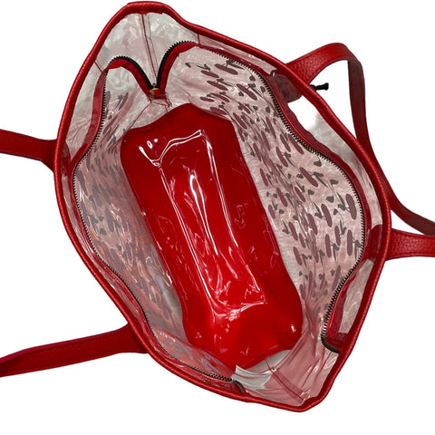 Bolso Ed Hardy PVC Transparente Rojo-Talla U