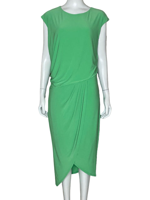 Vestido Express Drapeado Verde-Talla M