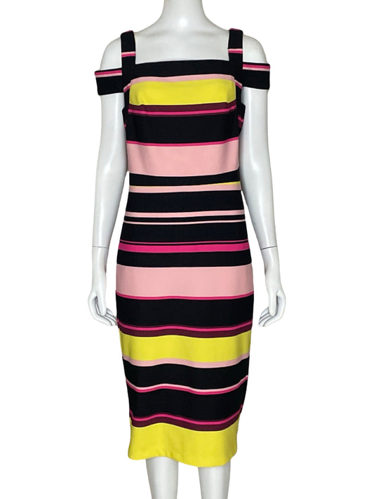 Vestido New York & Company 
Midi Rayas Rosado-Talla S