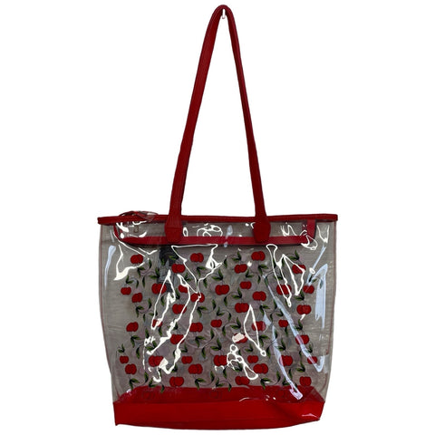 Bolso Ed Hardy PVC Transparente Rojo-Talla U