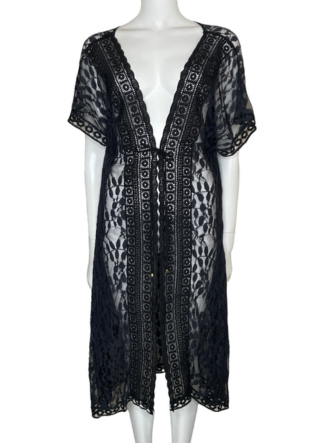 Salida De Baño OP Encaje Azul-Talla U