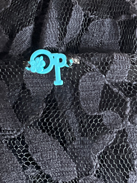 Salida De Baño OP Encaje Azul-Talla U