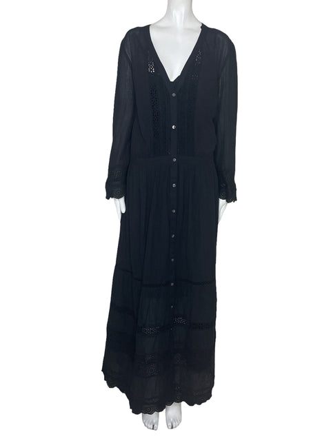 Vestido GAP Encaje Camisero Negro-Talla XXL