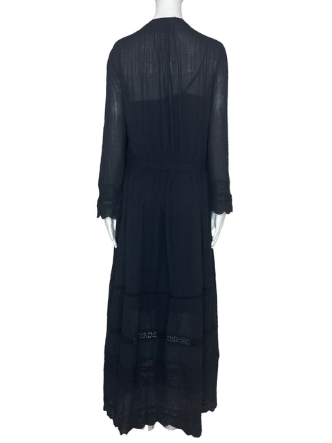 Vestido GAP Encaje Camisero Negro-Talla XXL