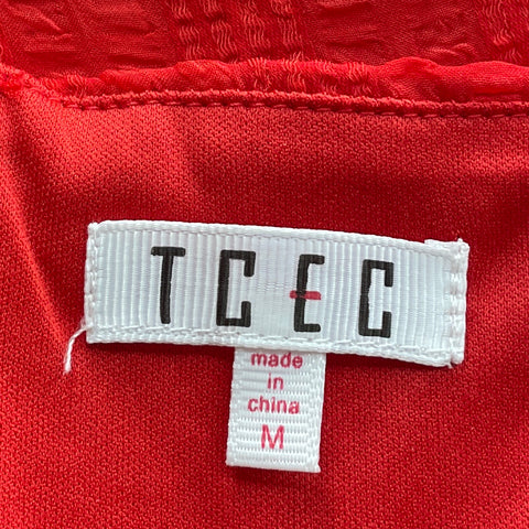 Vestido TCEC Escote Recto Rojo-Talla M