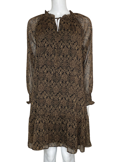 Vestido Loft Estampado Mini Negroo-Talla S