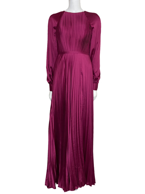 Vestido Ieena For Mac Duggal Plisado Abertura Lateral Morado-Talla 0