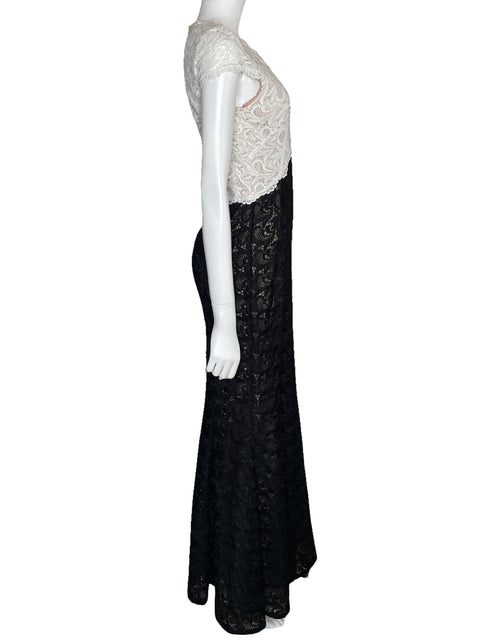 Vestido Calvin Klein Encaje Bicolor Negro-Talla 4