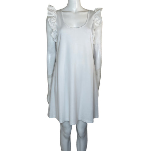 Vestido Via Vai Mangas Con Vuelos Blanco-Talla M