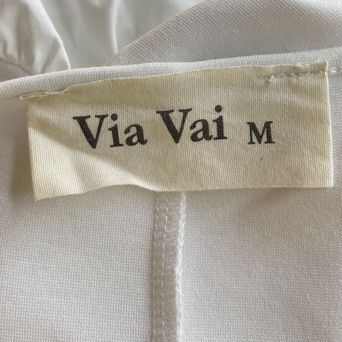 Vestido Via Vai Mangas Con Vuelos Blanco-Talla M