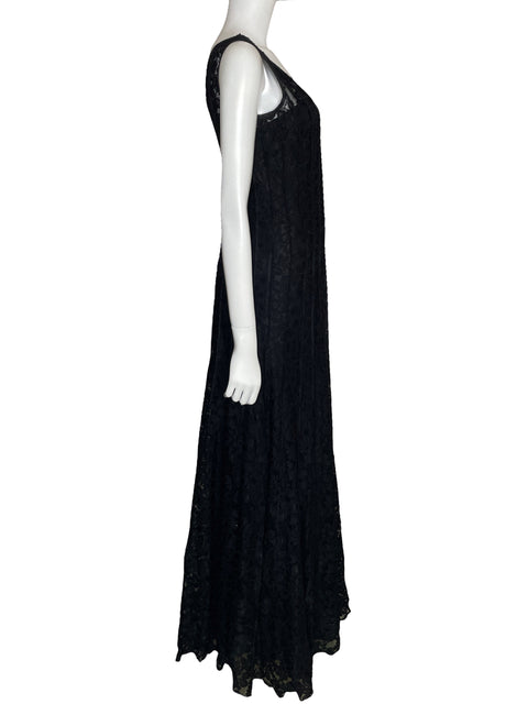 Vestido Calvin Klein Maxi Encaje Negro-Talla 6