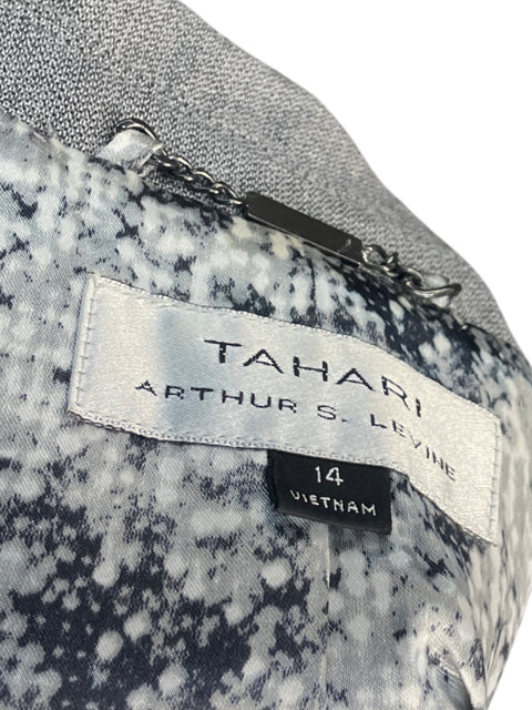 Blazer Tahari Fluido Gris - Talla 14