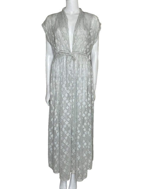 Kimono Express Maxi Floral Gris-Talla M/L