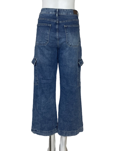 Pantalón Basement Cargo Flare Azul-Talla 44