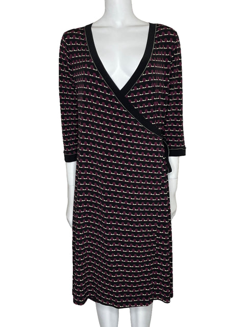 Vestido Max Studio Crossbody Print Negro-Talla L