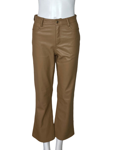 Pantalón Zara Efecto Piel Marrón - Talla 4