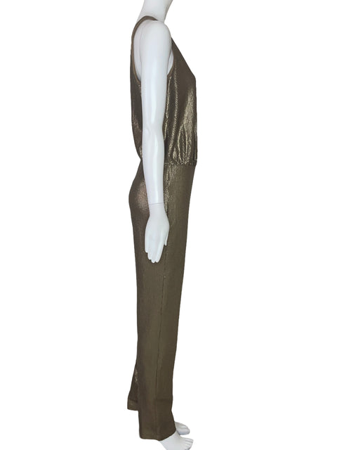 Mono BCBG Lentejuelas Sin Mangas Dorado-Talla S