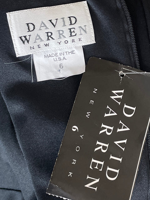 Vestido David Warren Mini Drapeado-Talla 6