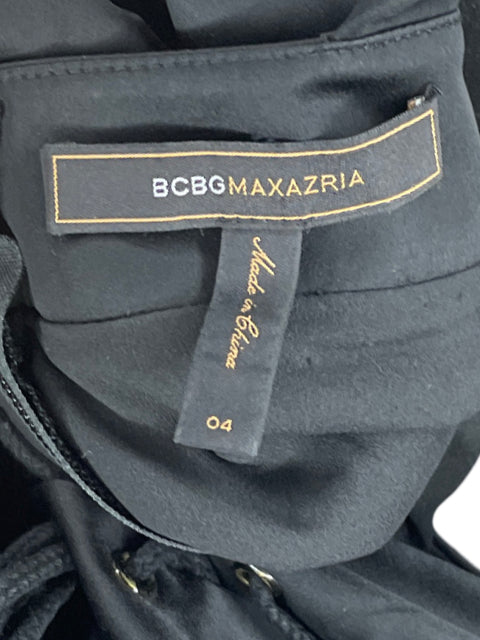 Vestido BCBG Cuerdas Midi Negro-Talla 4