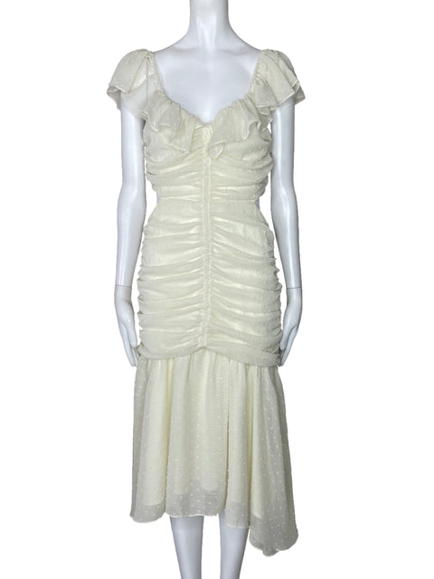 Vestido Astr The Label Drapeado Beige - Talla M