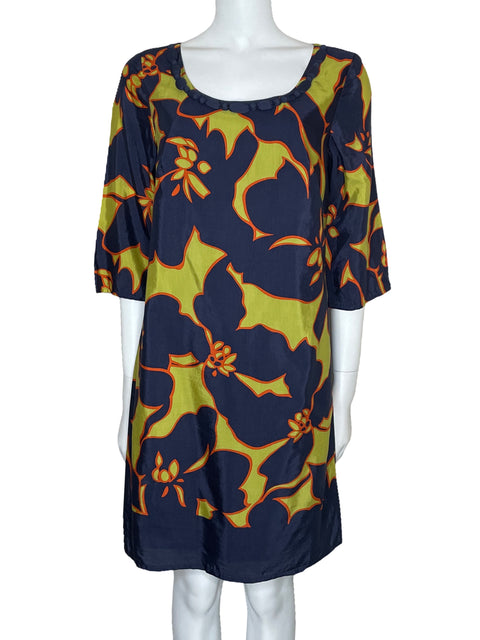 Vestido Loft Mini Media Manga Azul-Talla 6