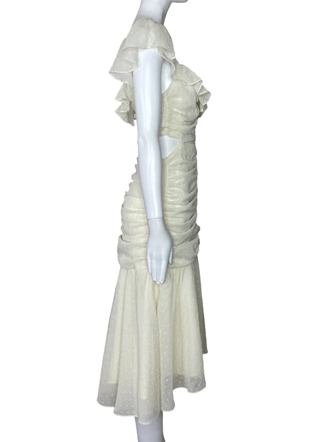 Vestido Astr The Label Drapeado Beige - Talla M