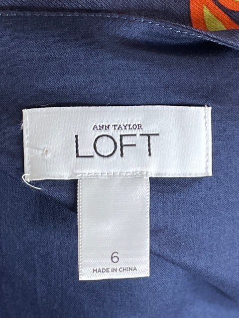 Vestido Loft Mini Media Manga Azul-Talla 6