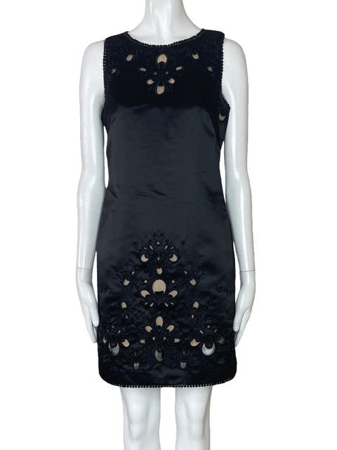 Vestido BCBG Troquelado Midi Negro-Talla 2