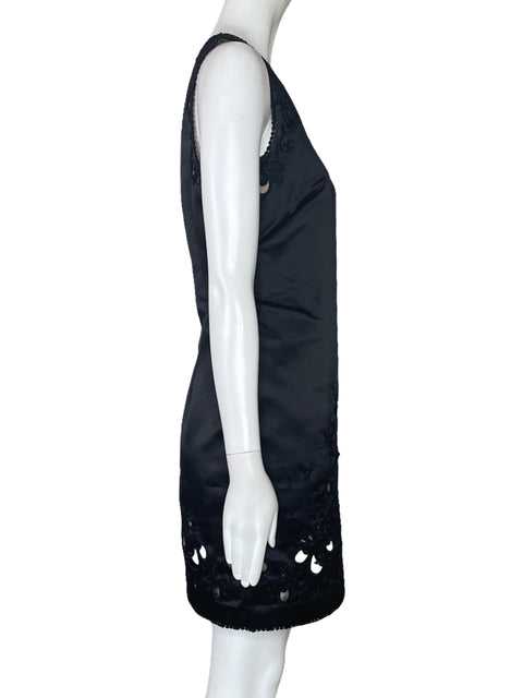 Vestido BCBG Troquelado Midi Negro-Talla 2