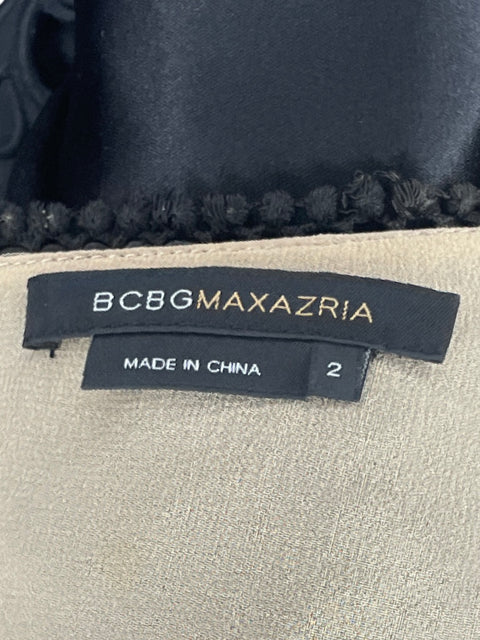 Vestido BCBG Troquelado Midi Negro-Talla 2