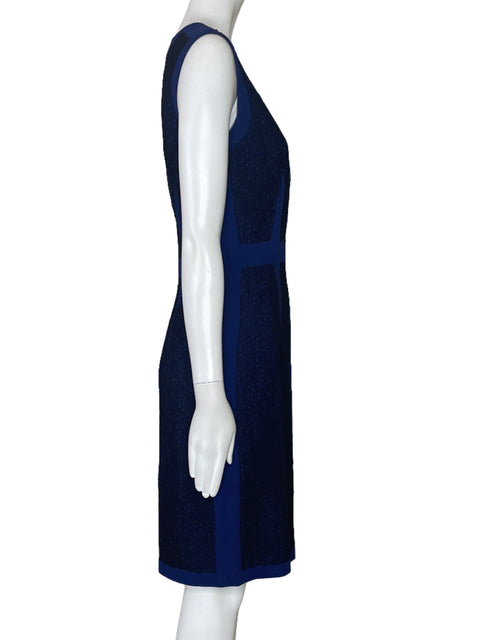 Vestido BCBG Encaje Recto Azul-Talla 4