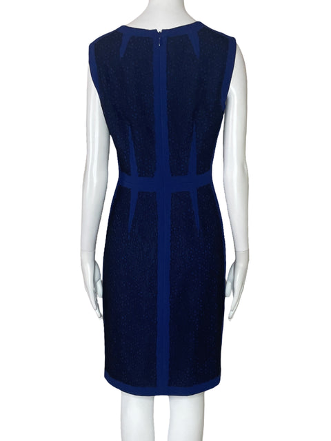 Vestido BCBG Encaje Recto Azul-Talla 4
